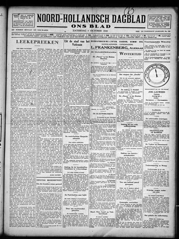Noord-Hollandsch Dagblad : ons blad 1929-10-05