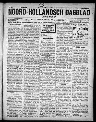 Noord-Hollandsch Dagblad : ons blad 1924-02-02
