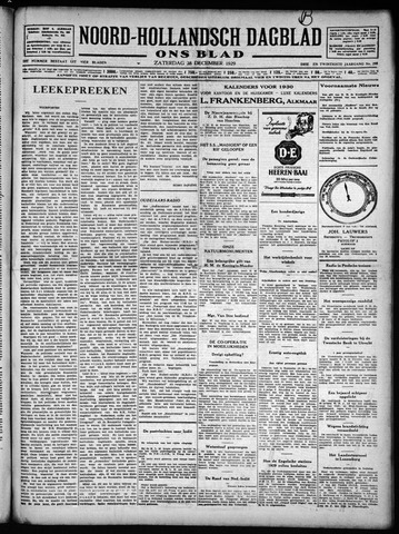 Noord-Hollandsch Dagblad : ons blad 1929-12-28