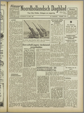 Nieuw Noordhollandsch Dagblad, editie Schagen 1946-04-25