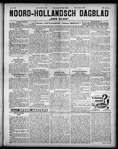 Noord-Hollandsch Dagblad : ons blad 1929-05-15
