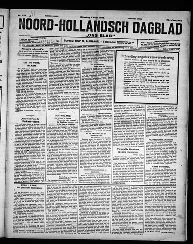 Noord-Hollandsch Dagblad : ons blad 1926-09-07