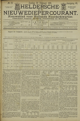 Heldersche en Nieuwedieper Courant 1891-02-22