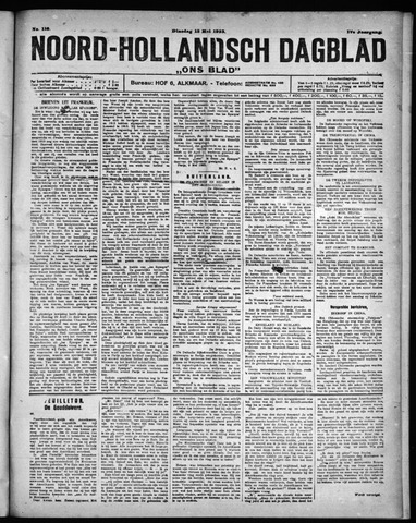 Noord-Hollandsch Dagblad : ons blad 1923-05-15