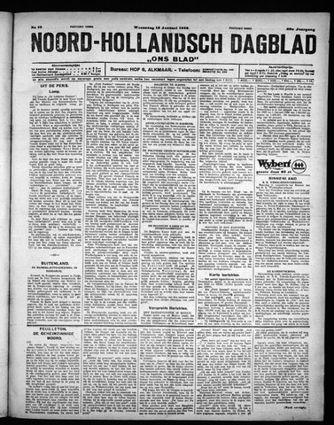 Noord-Hollandsch Dagblad : ons blad 1926-01-13