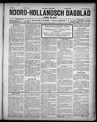 Noord-Hollandsch Dagblad : ons blad 1924-06-07