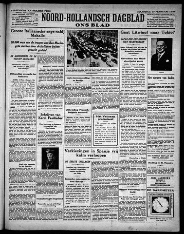 Noord-Hollandsch Dagblad : ons blad 1936-02-17