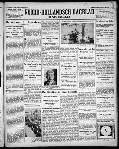 Noord-Hollandsch Dagblad : ons blad 1933-06-29