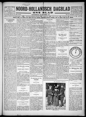 Noord-Hollandsch Dagblad : ons blad 1931-10-29