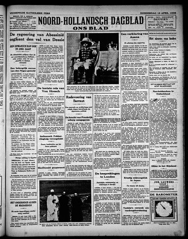 Noord-Hollandsch Dagblad : ons blad 1936-04-16
