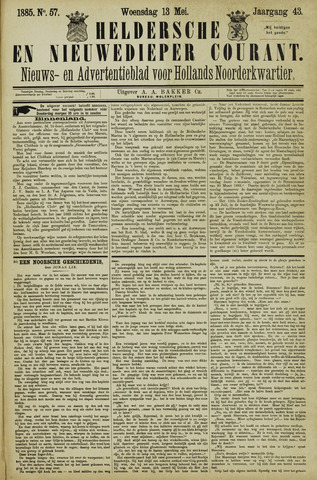 Heldersche en Nieuwedieper Courant 1885-05-13
