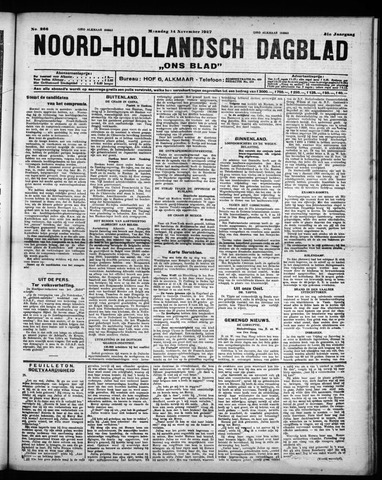 Noord-Hollandsch Dagblad : ons blad 1927-11-14