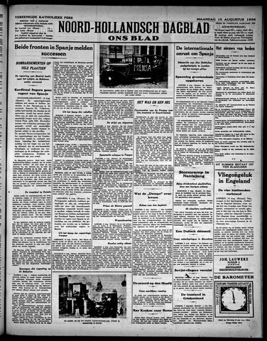 Noord-Hollandsch Dagblad : ons blad 1936-08-10