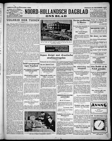 Noord-Hollandsch Dagblad : ons blad 1937-12-24