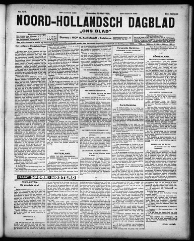 Noord-Hollandsch Dagblad : ons blad 1929-05-29
