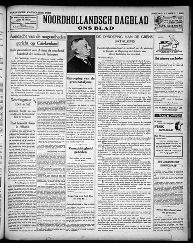 Noord-Hollandsch Dagblad : ons blad 1939-04-11