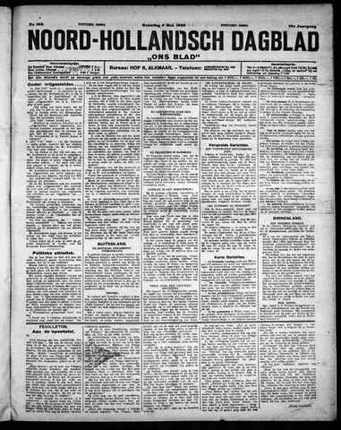 Noord-Hollandsch Dagblad : ons blad 1925-05-09