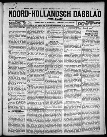 Noord-Hollandsch Dagblad : ons blad 1925-08-29