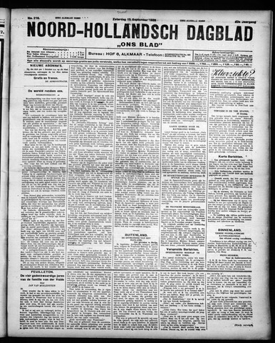 Noord-Hollandsch Dagblad : ons blad 1928-09-15