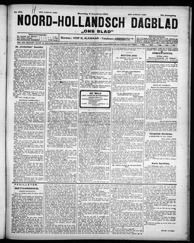 Noord-Hollandsch Dagblad : ons blad 1927-08-08