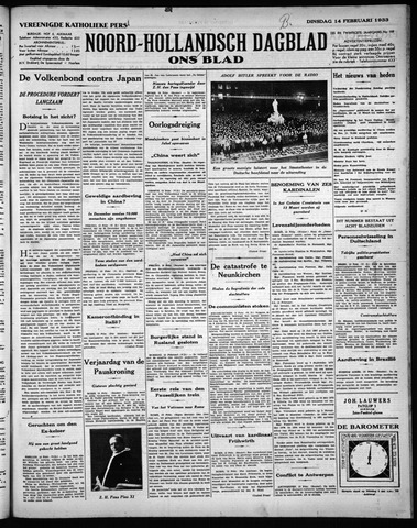 Noord-Hollandsch Dagblad : ons blad 1933-02-14