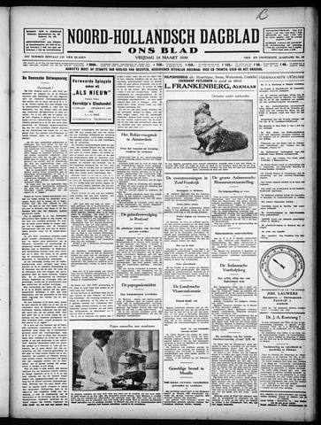 Noord-Hollandsch Dagblad : ons blad 1930-03-14