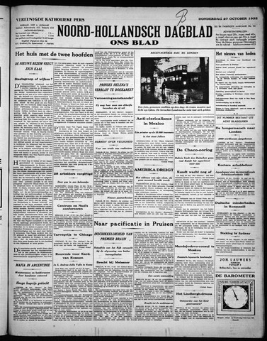 Noord-Hollandsch Dagblad : ons blad 1932-10-27