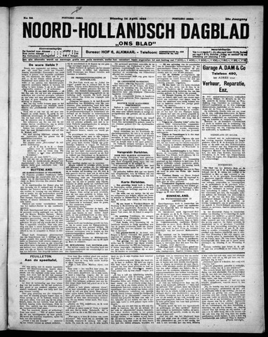 Noord-Hollandsch Dagblad : ons blad 1925-04-14