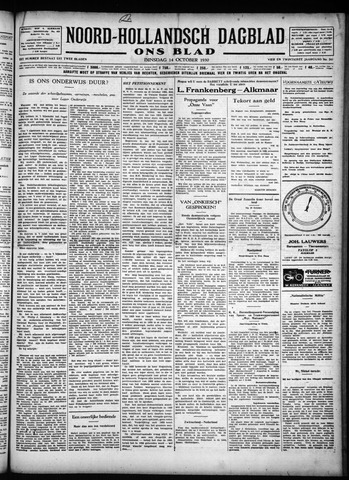 Noord-Hollandsch Dagblad : ons blad 1930-10-14