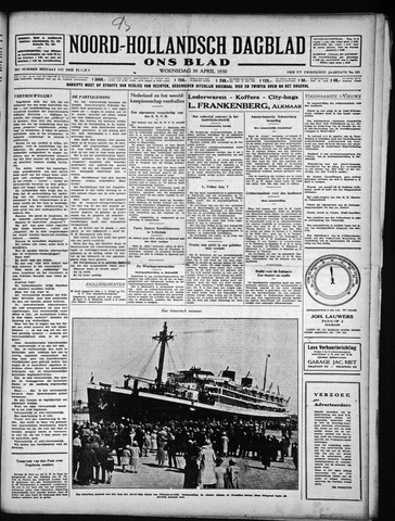 Noord-Hollandsch Dagblad : ons blad 1930-04-30