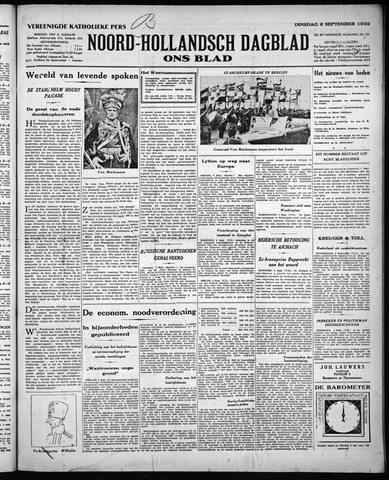 Noord-Hollandsch Dagblad : ons blad 1932-09-06