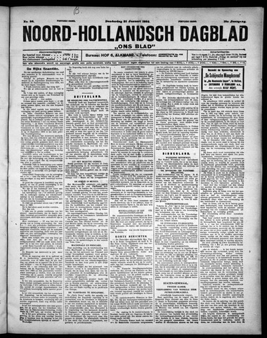 Noord-Hollandsch Dagblad : ons blad 1924-01-31