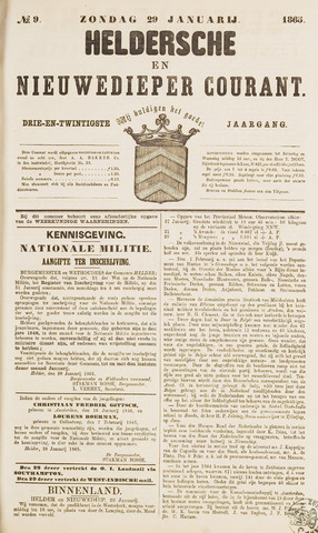 Heldersche en Nieuwedieper Courant 1865-01-29