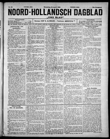 Noord-Hollandsch Dagblad : ons blad 1925-04-22