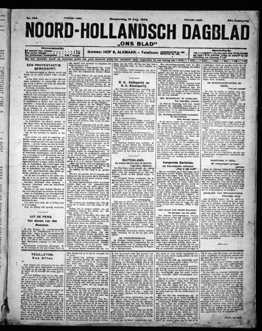 Noord-Hollandsch Dagblad : ons blad 1926-08-19