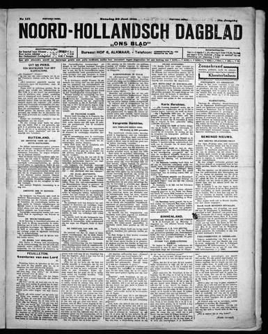 Noord-Hollandsch Dagblad : ons blad 1924-06-30