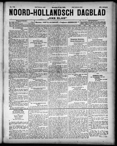 Noord-Hollandsch Dagblad : ons blad 1929-05-27
