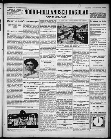 Noord-Hollandsch Dagblad : ons blad 1933-10-13