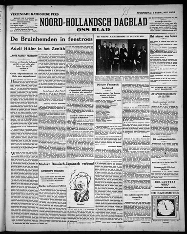 Noord-Hollandsch Dagblad : ons blad 1933-02-01