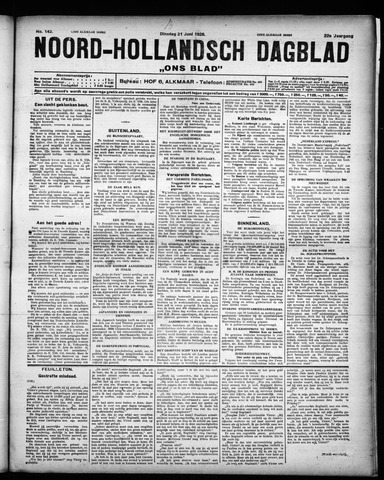 Noord-Hollandsch Dagblad : ons blad 1928-06-19