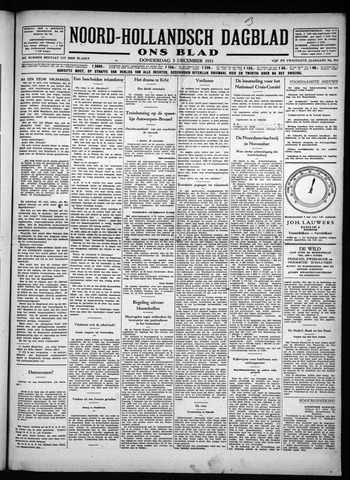 Noord-Hollandsch Dagblad : ons blad 1931-12-03