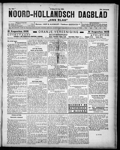 Noord-Hollandsch Dagblad : ons blad 1928-08-24