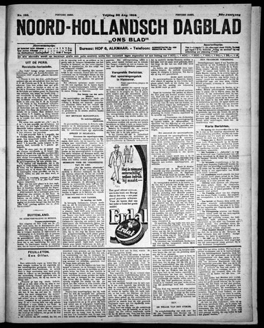 Noord-Hollandsch Dagblad : ons blad 1926-08-20