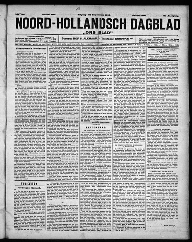 Noord-Hollandsch Dagblad : ons blad 1923-09-28