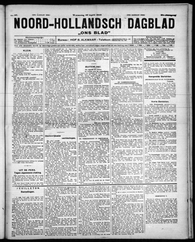 Noord-Hollandsch Dagblad : ons blad 1927-04-27