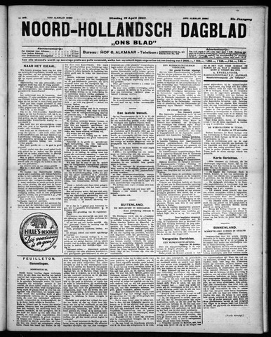 Noord-Hollandsch Dagblad : ons blad 1927-04-19
