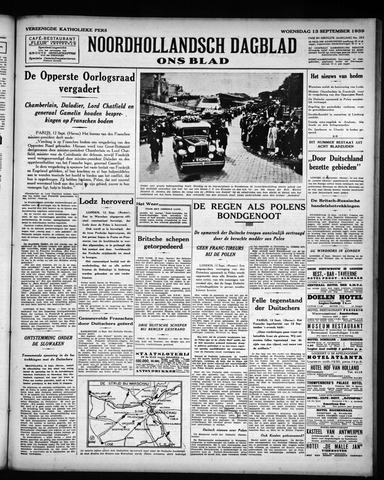 Noord-Hollandsch Dagblad : ons blad 1939-09-13