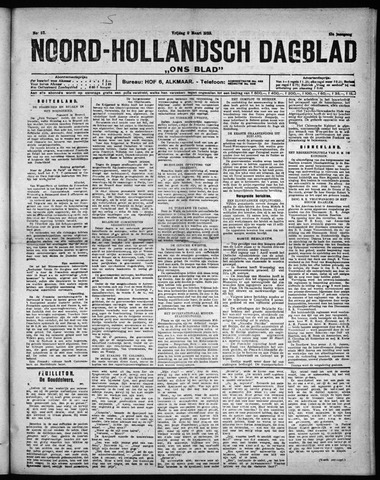 Noord-Hollandsch Dagblad : ons blad 1923-03-09