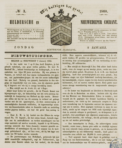 Heldersche en Nieuwedieper Courant 1860-01-08