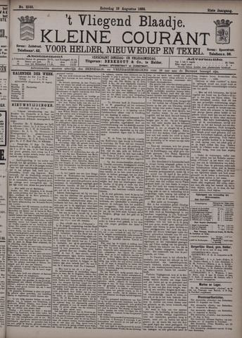 Vliegend blaadje : nieuws- en advertentiebode voor Den Helder 1893-08-19